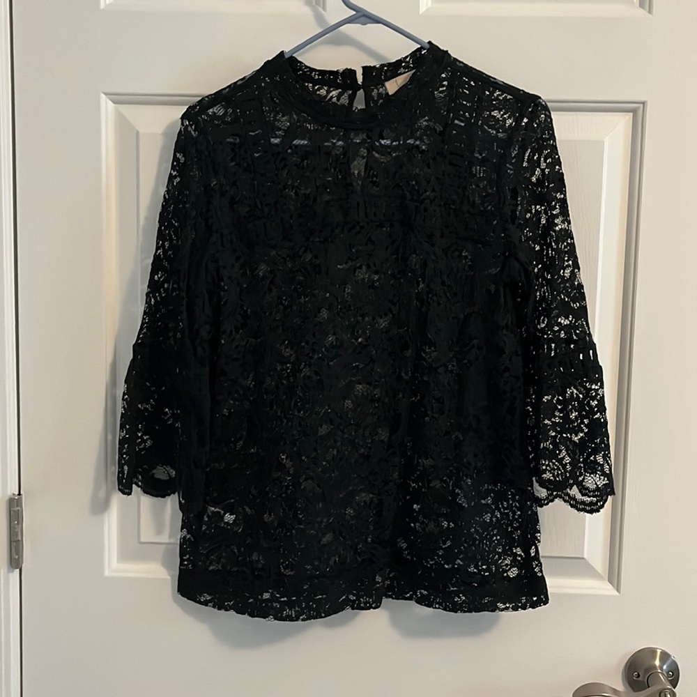 Loft Small Green Lace Top